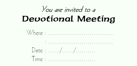 Devotional Meeting Card image